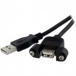 NEW STARTECH USBPNLAFAM1 1 FT PANEL MOUNT USB CABLE A TO A - F/M.b