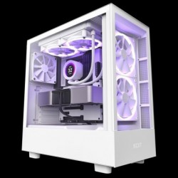 NEW NZXT CC-H51EW-01 MID-TOWER CASE: H5 ELITE PREMIUM COMPACT - WHITE TEMPERED GLASS - PRE-INSTALLED FANS (FRONT 2 X 140MM ARG