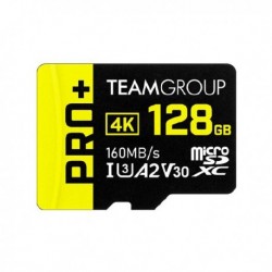 NEW TPPMSDX128GIA2V3003 09T-PROPLUSMSD-128GB TEAM GROUP PRO plusMICROSDXC MEMORY CARD 128GB READ UP TO 160 MB/S WRITE UP TO 90