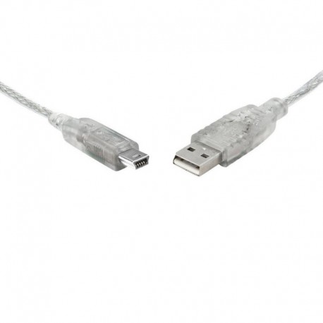 NEW UC-2003ABN 8WARE USB 2.0 CABLE 3M A TO B 5-PIN MINI TRANSPARENT METAL SHEATH UL APPROVED.e