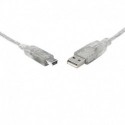 NEW UC-2003ABN 8WARE USB 2.0 CABLE 3M A TO B 5-PIN MINI TRANSPARENT METAL SHEATH UL APPROVED.e
