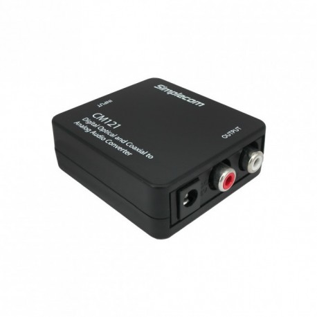 NEW SIMPLECOM CM121 DIGITAL OPTICAL TOSLINK AND COAXIAL TO ANALOG RCA AUDIO CONVERTER.e