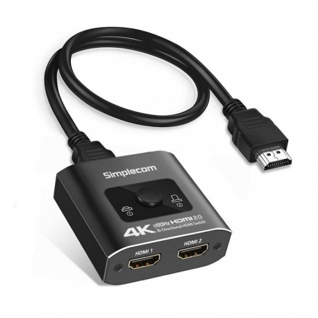 NEW SIMPLECOM CM302 BI-DIRECTIONAL 2 WAY HDMI 2.0 SWITCH SELECTOR 4K@60HZ HDCP 2.2.e