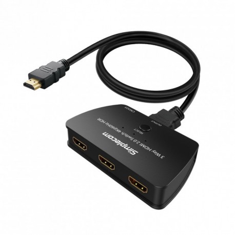 NEW SIMPLECOM CM323 3 WAY HDMI 2.0 SWITCH 3 IN 1 OUT ULTRA HD 4K 60HZ HDR HDCP 2.2.e