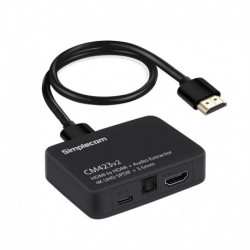 NEW SIMPLECOM CM423V2 HDMI AUDIO EXTRACTOR 4K HDMI TO HDMI AND OPTICAL SPDIFplus3.5MM STEREO.e