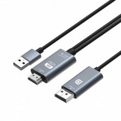 NEW SIMPLECOM TH201 HDMI TO DISPLAYPORT ACTIVE CONVERTER CABLE 4K@60HZ USB POWERED 2M.e