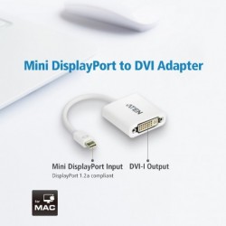 NEW VC960-AT ATEN MINI DISPLAYPORT TO DVI ADAPTER SUPPORTS VGA SVGA XGA SXGA UXGA AND RESOLUTIONS UP TO 1920X1200(PC) / 1080P(