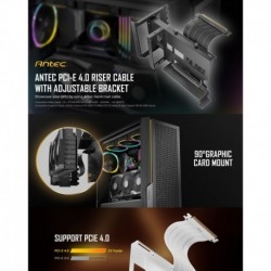 NEW AT-ARCVB-BK200-PCIE4 ANTEC VERTICAL PCI BRACKET AND PCI-E 4.0 CABLE KIT (200MM) WHITE. UNIVERSAL SUPPORT. PREMIUM GOLD PLA