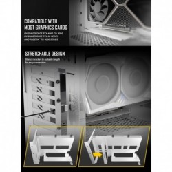 NEW AT-ARCVB-W200-PCIE4 ANTEC ADJUSTABLE VERTICAL BRACKET AND PCI-E 4.0 CABLE KIT WHITE (200MM) X 16 SPEED GOLD PLATED EXTREME