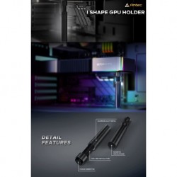 NEW AT-IGPUH-BK ANTEC IGPU VGA BRACKET HOLDER. SOLID CONSTRUCTION & DURABILITY - BLACK ALUMINUM ALLOY METAL. MAGNETIC NON-SLIP