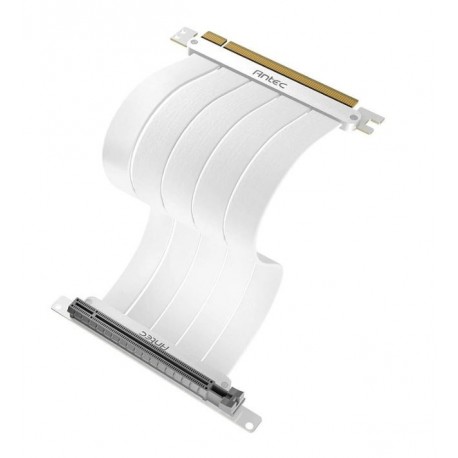 NEW AT-RCAB-W200-PCIE4-RTX40 ANTEC PCIE-4.0 RISER CABLE (200MM) WHITE UP TO RTX4090 / 7900XT. HIGH END GOLD PLATED AND SHIELDE