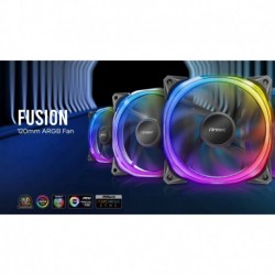 NEW FUSION 120 ARGB ANTEC FUSION 120MM ARGB PWM HB FAN AIRFLOW 57.93 CFM AIR PRESSURE 2.11 NOISE LEVEL 31.21. WOVEN CABLE PMW