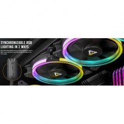 NEW NEON 120 ARGB_3PK ANTEC NEON 12 ARGB 3 PK FULL SPECTRUM ARGB VISUAL APPEALING & HEAT DISSIPATION HYDRAULIC 120MM CASE FAN