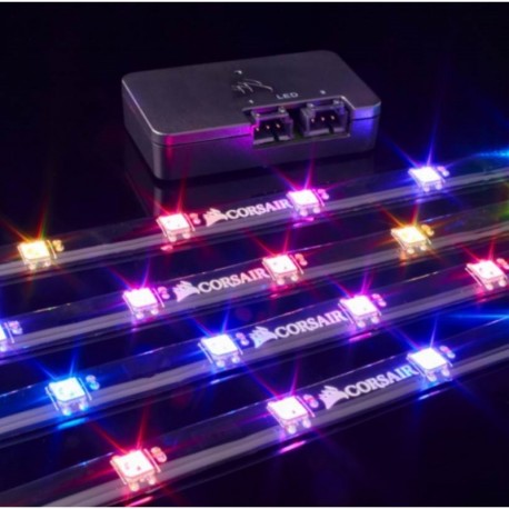 NEW CL-9011109-WW CORSAIR LIGHTING NODE PRO WITH 4X RGB LED STRIPS AND CONTROLLER. 2X RGB FAN HUB.e