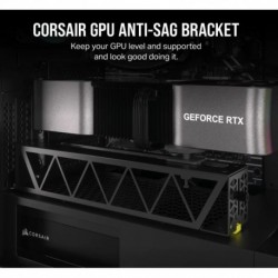 NEW CC-8900683 CORSAIR GPU ANTI-SAG BRACKET - BLACKplusCOMPATIBLE WITH LC100 LIGHTING KIT.e
