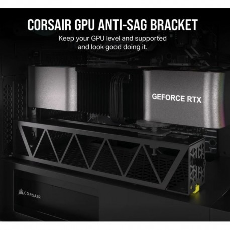 NEW CC-8900683 CORSAIR GPU ANTI-SAG BRACKET - BLACKplusCOMPATIBLE WITH LC100 LIGHTING KIT.e