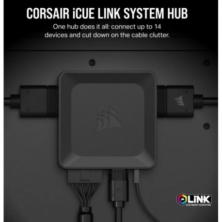 NEW CL-9011116-WW CORSAIR ICUE LINK SYSTEM HUB MANAGE RGB LIGHTING BY LINKING UP 14 DEVICES. REDUCE CABLE CLUTTER..e