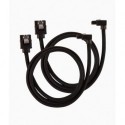 NEW CC-8900282 CORSAIR PREMIUM SLEEVED SATA 6GBPS 60CM 90?? CONNECTOR CABLE BLACK.e