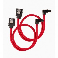 NEW CC-8900284 CORSAIR PREMIUM SLEEVED SATA 6GBPS 60CM 90?? CONNECTOR CABLE RED.e