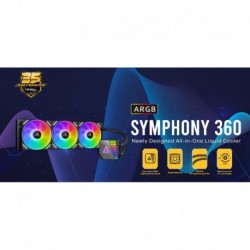 NEW SYMPHONY 360 ARGB ANTEC SYMPHONY 360MM ARGB ADVANCED LIQUID CPU COOLER PWM LED FAN PTFE TUBING LGA 115X 1200 2011-V3 2066