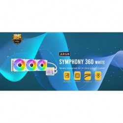 NEW SYMPHONY 360 ARGB WHITE ANTEC SYMPHONY 360MM ARGB WHITE ADVANCED LIQUID CPU COOLER PWM LED FAN PTFE TUBING LGA 115X 1200 2