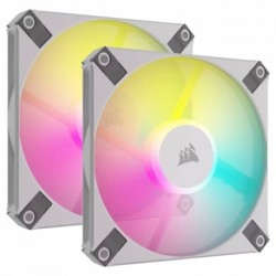 NEW CO-9050165-WW CORSAIR AF SLIM SERIES AF120 RGB SLIM WHITE 120MMX15MM FLUID DYNAMIC BEARING RGB PWM FAN DUAL PACK WITH LIGH