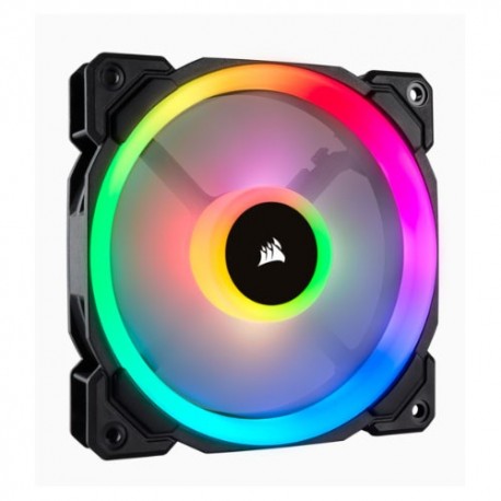 NEW CO-9050074-WW CORSAIR LIGHT LOOP SERIES LL140 RGB 140MM DUAL LIGHT LOOP RGB LED PWM FAN 2 FAN PACK WITH LIGHTING NODE PRO.