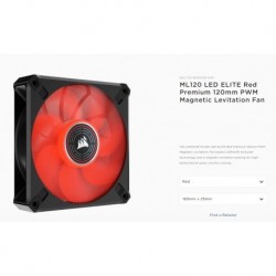 NEW CO-9050120-WW CORSAIR ML ELITE SERIES ML120 LED ELITE 120MM MAGNETIC LEVITATION RED LED FAN WITH AIRGUIDE SINGLE PACK (LS)