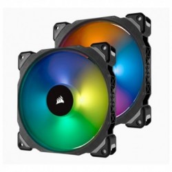 NEW CO-9050078-WW CORSAIR ML140 PRO RGB 2 FAN PACK WITH LIGHTING NODE PRO 140MM PREMIUM MAGNETIC LEVITATION RGB LED PWM FAN (L