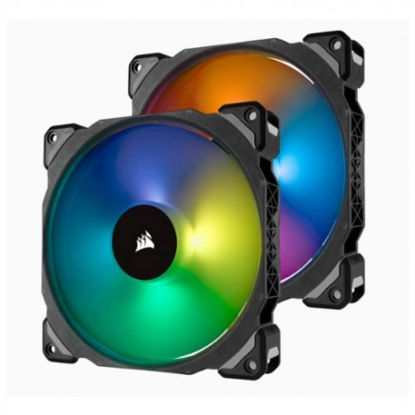 NEW CO-9050078-WW CORSAIR ML140 PRO RGB 2 FAN PACK WITH LIGHTING NODE PRO 140MM PREMIUM MAGNETIC LEVITATION RGB LED PWM FAN (L