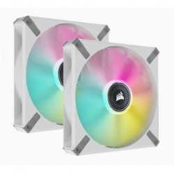 NEW CO-9050119-WW CORSAIR ML ELITE SERIES ML140 RGB ELITE WHITE 140MM MAGNETIC LEVITATION RGB FAN WITH AIRGUIDE DUAL PACK WITH