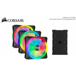 NEW CO-9050098-WW CORSAIR QL120 RGB TRIPLE FAN KIT WITH LIGHTING NODE CORE ICUE 120MM RGB LED PWM FAN 26DBA 41.8 CFM 3 FAN PAC