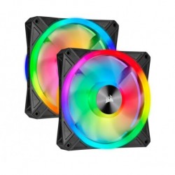 NEW CO-9050100-WW CORSAIR QL140 RGB DUAL FAN KIT WITH LIGHTING NODE CORE ICUE 140MM RGB LED PWM FAN 26DBA 50.2 CFM 2 FAN PACK.