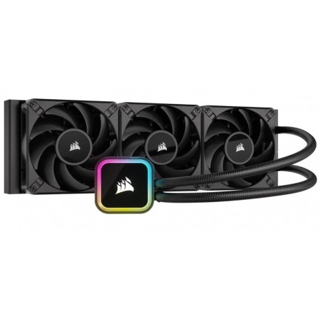 NEW CW-9060060-WW CORSAIR H150I ELITE360MM BLACK RADIATOR 3X AF120 ZERO RPM VARIABLE FANS VIA ICUE ULTRA BRIGHT RGB PUMP HEAD.