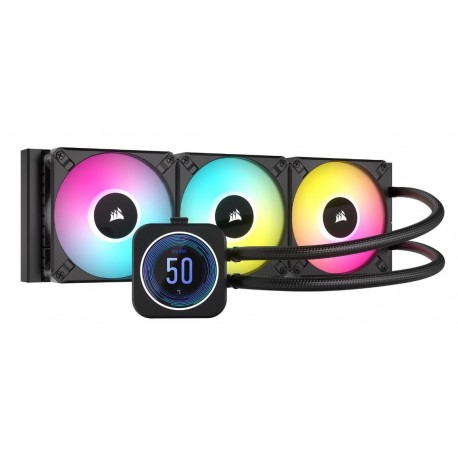 NEW CW-9060075-WW CORSAIR H150I ELITE LCD XT360MM IPS LCD HIGH PERFORMANCE PUMP AND RGB LED. ZERO RPM COMMANDER CORE 1700 AND