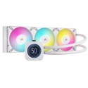 NEW CW-9060077-WW CORSAIR H150I ELITE LCD XT WHITE 360MM IPS LCD HIGH PERFORMANCE PUMP AND RGB LED. ZERO RPM COMMANDER CORE 17