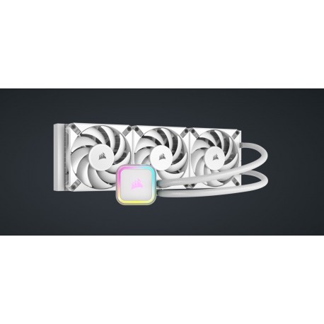NEW CW-9060079-WW CORSAIR ICUE H150I ELITE RGB LIQUID CPU COOLER - WHITE NDA AUGUST 23.e