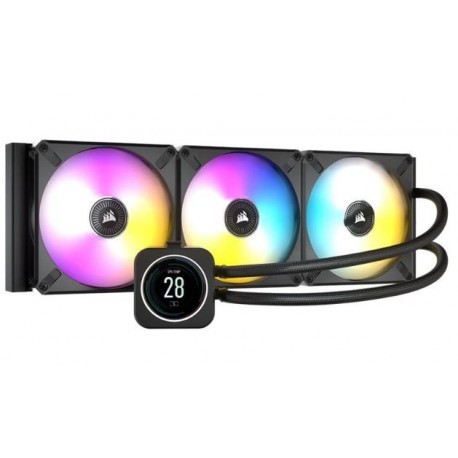 NEW CW-9060063-WW CORSAIR H170I ELITE LCD 420MM LCD IPS DISPLAY HIGH PERFORMANCE PUMP AND RGB LED. ZERO RPM COMMANDER CORE 170