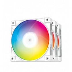 NEW R-FC120-WHAMN3-G-1 DEEPCOOL FC120 WHITE 3 IN 1 (3-PACK)COOLING FAN 4-PIN PWM HYDRO BEARING 12V DC 0.13 A 1.56W ARGB LED DA