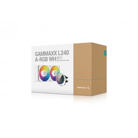 NEW DP-H12CF-GL240-ARGB-WH DEEPCOOL GAMMAXX L240 A-RGB WHITE (1700 BRACKET INCLUDED) 2 X ARGB PWM FANS ANTI-LEAK INTEL LGA2066