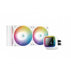 NEW R-LS520-WHAMNT-G-1 DEEPCOOL LS520 WHITE PREMIUM LIQUID CPU COOLER 240MM RADIATOR 2XFC120 A-RGB PWM FANS LOW NOISE LGA2066/