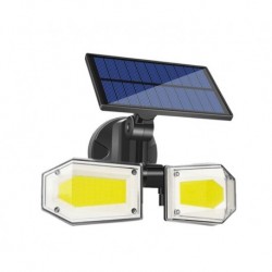 NEW BRANDED SANSAI GL-H827G SOLAR POWER LED SENSOR LIGHT DUAL LED HEADS 3 DIFFERENT LIGHTING MODES BUILT-IN 3000MAH RECHARGEAB