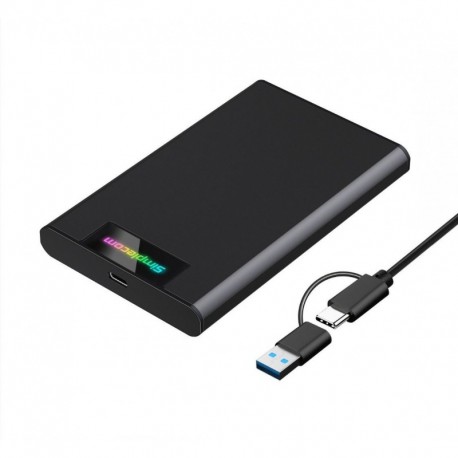 NEW SIMPLECOM SE239 TOOL-FREE 2.5' SATA HDD SSD TO USB-C ENCLOSURE WITH RGB LIGHTS USB 3.2 GEN 2.e
