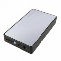 NEW SE325-SILVER SIMPLECOM SE325 TOOL FREE 3.5' SATA HDD TO USB 3.0 HARD DRIVE ENCLOSURE - SILVER ENCLOSURE.e