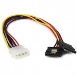 NEW STARTECH.COM PYO2LP4LSATA 12 LP4 TO 2X LATCHING SATA Y CABLE.b