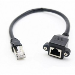 NEW KO820U-2F 8WARE RJ45 MALE TO FEMALE CAT5E NETWORK/ ETHERNET CABLE 2M BLACK- STANDARD NETWORK EXTENSION CABLE.e