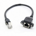 NEW KO820U-2F 8WARE RJ45 MALE TO FEMALE CAT5E NETWORK/ ETHERNET CABLE 2M BLACK- STANDARD NETWORK EXTENSION CABLE.e