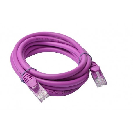 NEW PL6A-2PUR 8WARE CAT6A CABLE 2M - PURPLE COLOR RJ45 ETHERNET NETWORK LAN UTP PATCH CORD SNAGLESS.e