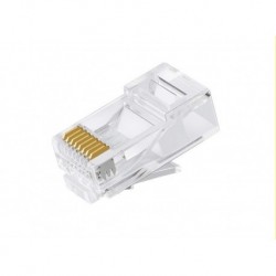 NEW ATP-8P8C-6 ASTROTEK CAT6 UTP -RJ45 CONNECTOR 8P8C NETWORK PLUG 3 PRONG BLADE 3U'GOLD PLATING (50PCS/BAG).e