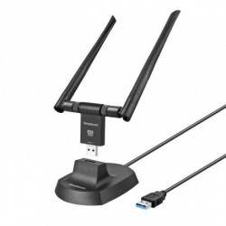 NEW SIMPLECOM NW811 AX1800 DUAL BAND WIFI 6 USB ADAPTER 802.11AX WITH 2X 5DBI HIGH GAIN ANTENNAS(LS).e